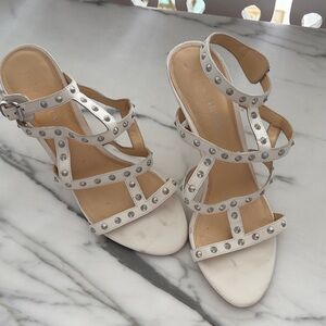 Ivanka trumpWhite Studded Strappy High Heel Sandals - Women